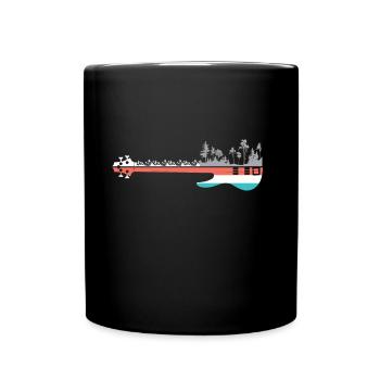 Bass Guitar Montagne Randonnée - Mug uni - noir - Devant