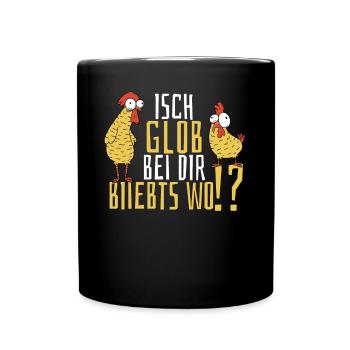 Bei dir piepts wohl auf sächsisch Bauern Sachsen - Tasse einfarbig - Schwarz - Vorne
