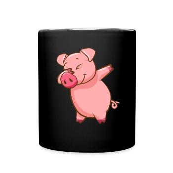 Dabbing Pig Piglet Piggy Pig Lover - Full Colour Mug - black - Front