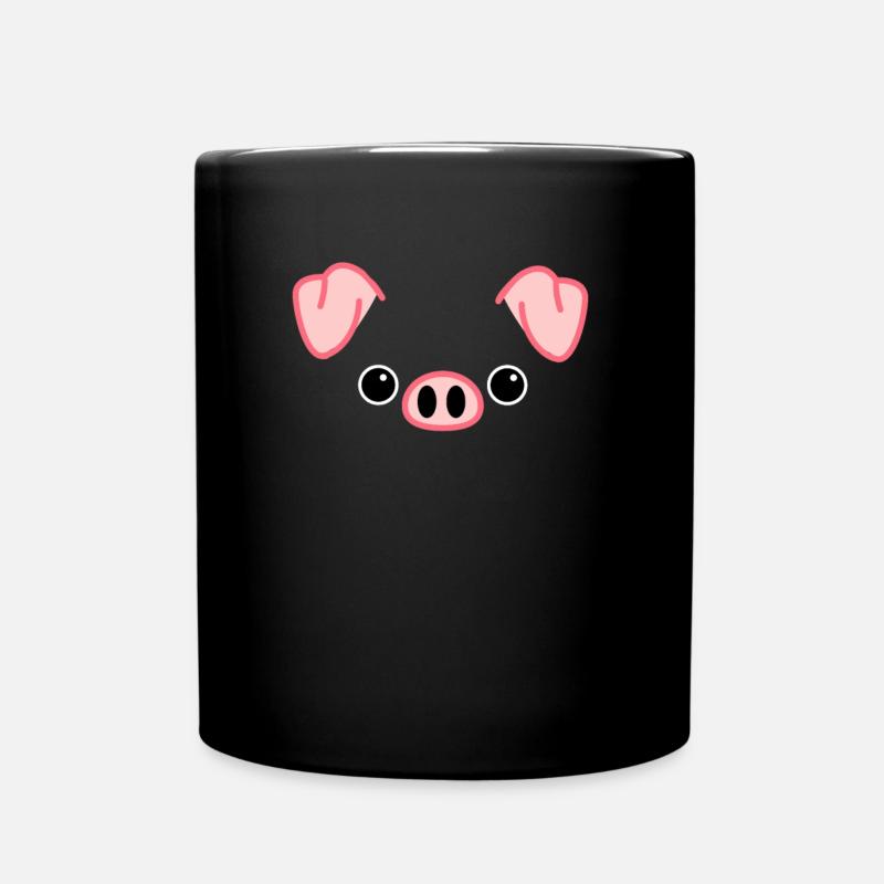 Kostüm Schwein Schweinekostüm Schweinchen Gesicht - Tasse einfarbig - Schwarz
