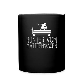 Sportunterricht Trainer Runter vom Mattenwagen - Tasse einfarbig - Schwarz - Vorne