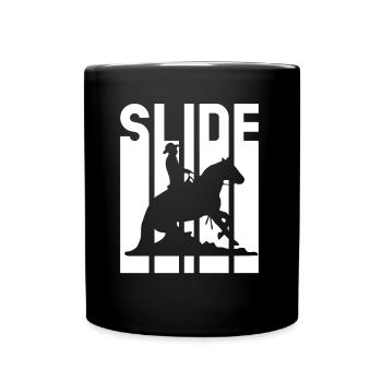Sliding Stop Westernreiten Reining Geschenk - Tasse einfarbig - Schwarz - Vorne