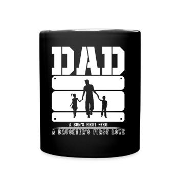 Le premier héros de papa un fils! Le premier amour d'une fille - Mug uni - noir - Devant