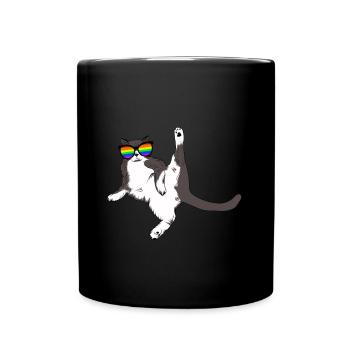 Cat Love Gay and Lesbian LGBT Pride - Tasse einfarbig - Schwarz - Vorne