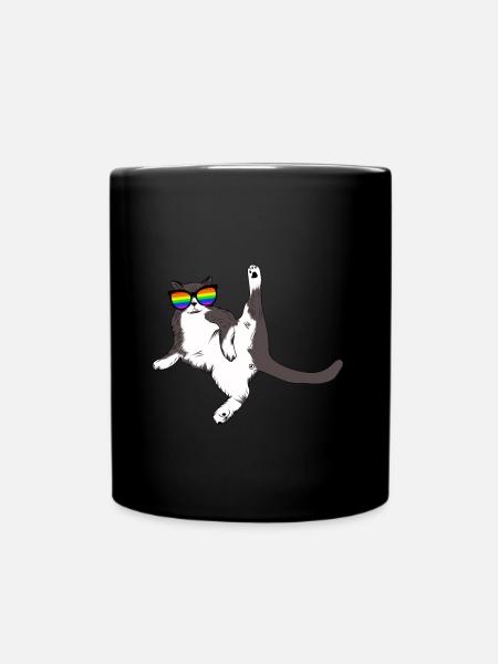 Cat Love Gay and Lesbian LGBT Pride - Tasse einfarbig - Schwarz