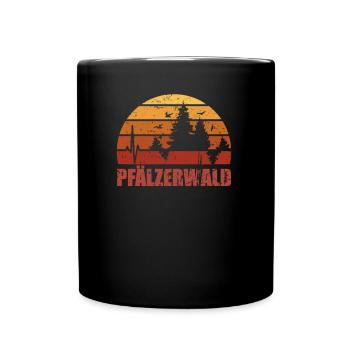 Pfälzer Wald EKG Natur Motiv wandern Geschenke - Tasse einfarbig - Schwarz - Vorne