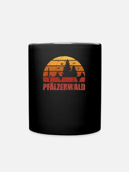 Pfälzer Wald EKG Natur Motiv wandern Geschenke - Tasse einfarbig - Schwarz