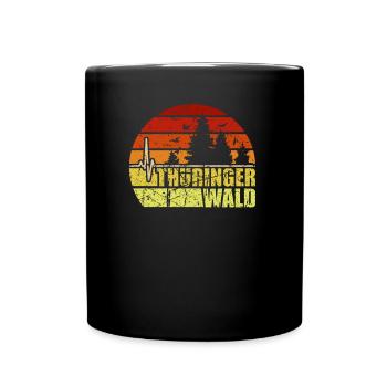Thüringer Wald wandern Geschenke Thüringen - Tasse einfarbig - Schwarz - Vorne