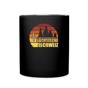 sächsische Schweiz wandern klettern Sachsen - Tasse einfarbig - Schwarz - Vorne