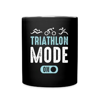 Triathlet Sport Rennen Laufen - Tasse einfarbig - Schwarz - Vorne