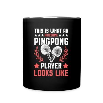 Awesome Ping Pong Spieler - Tasse einfarbig - Schwarz - Vorne