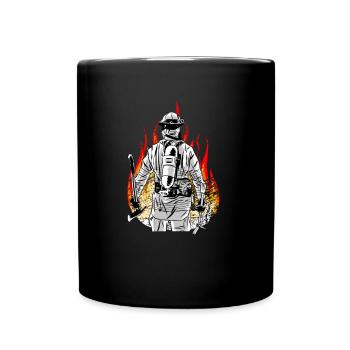 Firefighter Fireman Flames Fire Thin Red Line - Full Colour Mug - black - Front