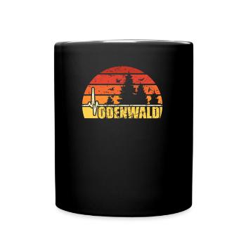 Odenwald wandern Geschenk Herzschlag Odenwald - Tasse einfarbig - Schwarz - Vorne
