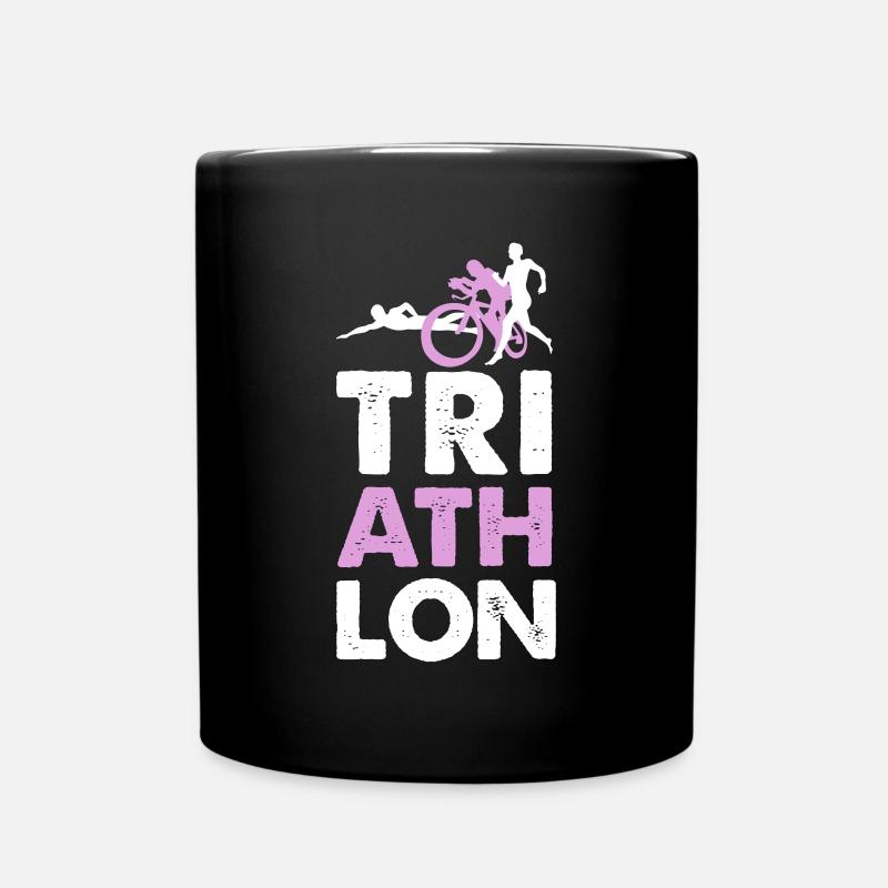 Triathlon Saying Triathlete - Full Colour Mug - black
