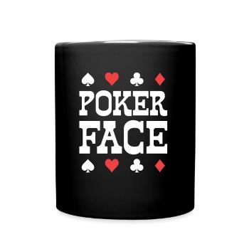 Poker Gambling Face Cards - Full Colour Mug - black - Front
