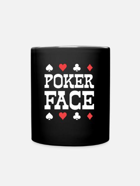 Poker Gambling Face Karten - Tasse einfarbig - Schwarz