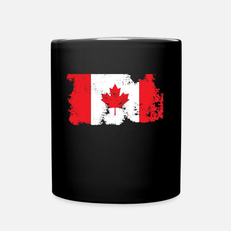 Canada Kanada Ahornblatt Flagge - Tasse einfarbig - Schwarz