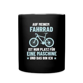 Mountain Bike MTB Fahrrad Ohne Akku Spruch - Tasse einfarbig - Schwarz - Vorne