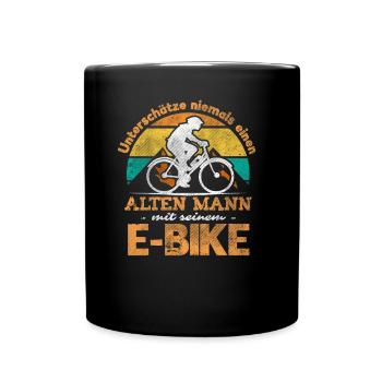 Old Man EBike MountainBiker Men Gift - Full Colour Mug - black - Front