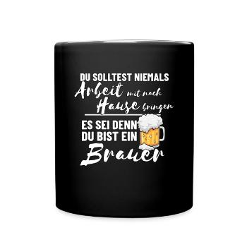 Brauer Bier Brauen - Tasse einfarbig - Schwarz - Vorne