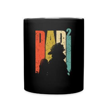 Dad to the power of 2 firefighter fire department dad of two - Full Colour Mug - black - Front