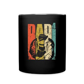 Welder dad gift 4 kids dad high 4 - Full Colour Mug - black - Front