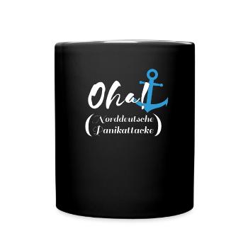 Lustiges Küsten Deutschlands Norden OHA Spruch - Tasse einfarbig - Schwarz - Vorne