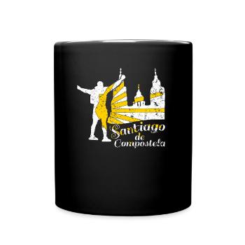 Santiago de Compostela Jakobsweg Pilger Camino - Tasse einfarbig - Schwarz - Vorne
