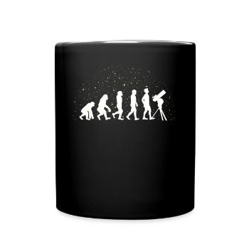 Astronomy observing starry sky with telescope - Full Colour Mug - black - Front
