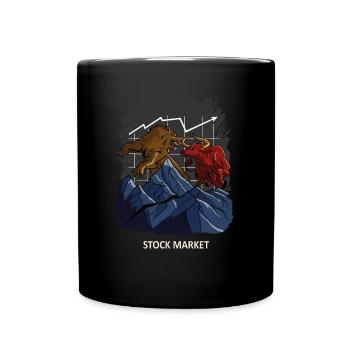 T-shirt Fan de Bull & Bear Courtier en bourse - Mug uni - noir - Devant