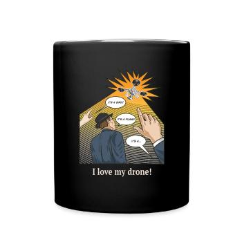 Drone Owners Drone Fans Pilot Hobby Design - Full Colour Mug - black - Front