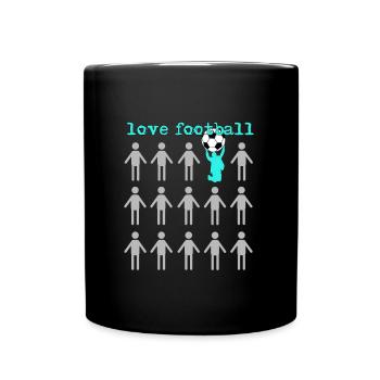 Ich liebe Fußball - Tasse einfarbig - Schwarz - Vorne