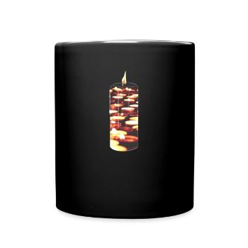 Trauer Kerzen - Tasse einfarbig - Schwarz - Vorne