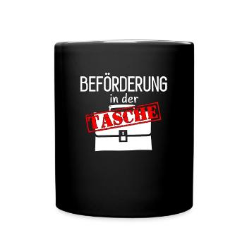 Beförderung in der Tasche - Tasse einfarbig - Schwarz - Vorne