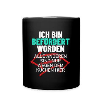 Beförderung Kollege Kollegin Geschenk Büro Arbeit - Tasse einfarbig - Schwarz - Vorne