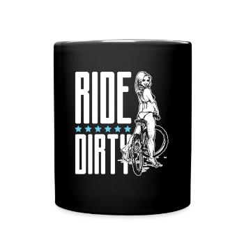 Ride dirty cycling bike - Full Colour Mug - black - Front