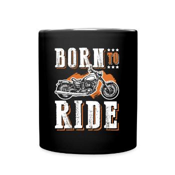Born to Ride Motorrad - Tasse einfarbig - Schwarz - Vorne