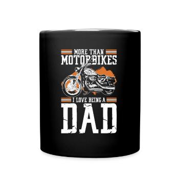 Motorrad Dad Papa - Tasse einfarbig - Schwarz - Vorne