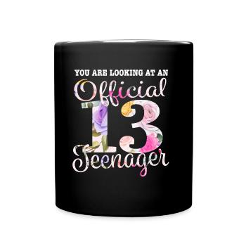 Offizielle Teenager 13. Geburtstag 13 Jahre alt - Tasse einfarbig - Schwarz - Vorne