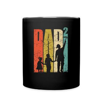 Dad to the power of two father of two dads gift painter - Full Colour Mug - black - Front