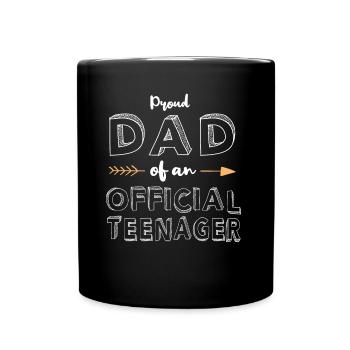 Proud Dad Official Teenager Familie Matching - Tasse einfarbig - Schwarz - Vorne