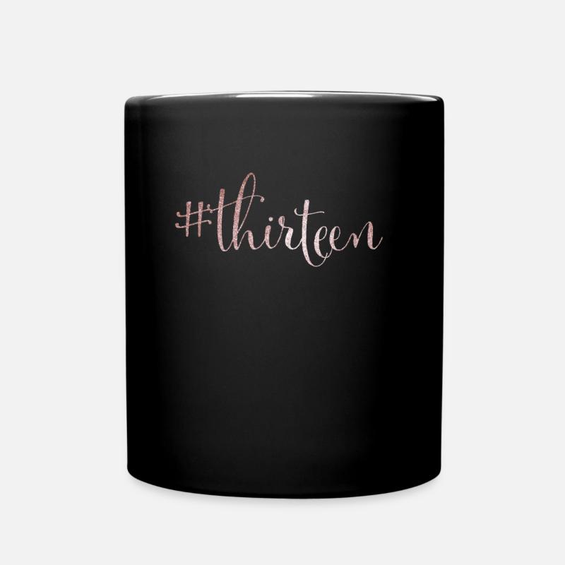 13. Geburtstag Silber #thirteen Hashtag - Tasse einfarbig - Schwarz