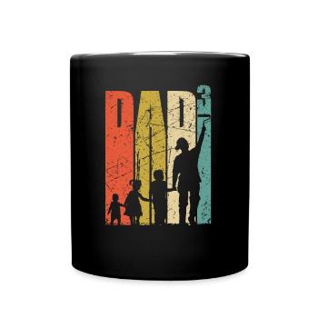 Dad to the power of 3 father of three dad gift painter - Full Colour Mug - black - Front