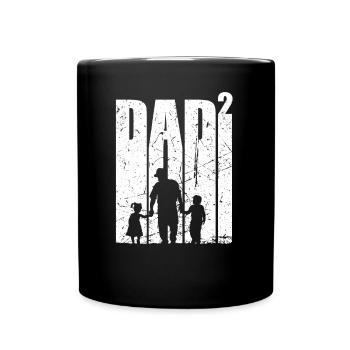 Father with child double dad gift - Full Colour Mug - black - Front