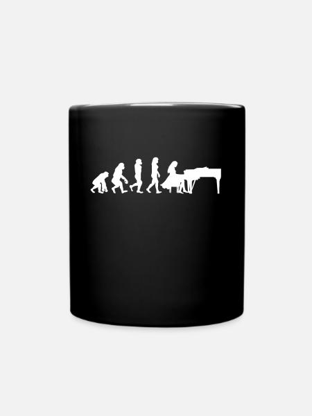 Pianistin Frau am Klavier - Tasse einfarbig - Schwarz