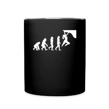 Bouldern Evolution Kletterwand Kletterin Boulder - Tasse einfarbig - Schwarz - Vorne