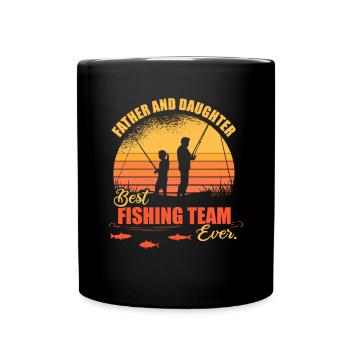Cadeau père fille pour les pêcheurs à la pêche - Mug uni - noir - Devant