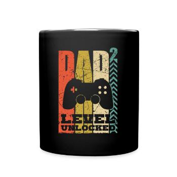 Gamer dad high 2 dad two kids gaming father - Full Colour Mug - black - Front