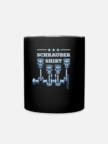 Schrauber Kurbelwelle Kolben Kfz Mechaniker Auto - Tasse einfarbig - Schwarz