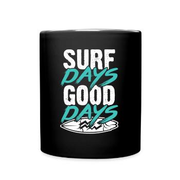 Surfing Surf - Tasse einfarbig - Schwarz - Vorne